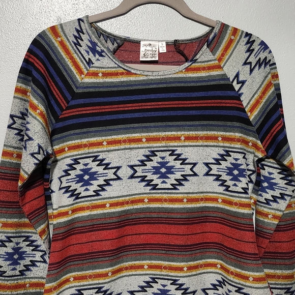 PARSLEY SAGE Top Womens Small Multicolor Y2K Southwestern Western Boho Artsy - Picture 3 of 12